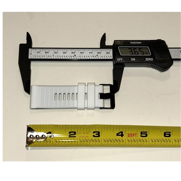 Watch Band 25mm White w Black Rubber Replacement 4 Nixon 51-30 Strap Garmin NEW! - Picture 9 of 12